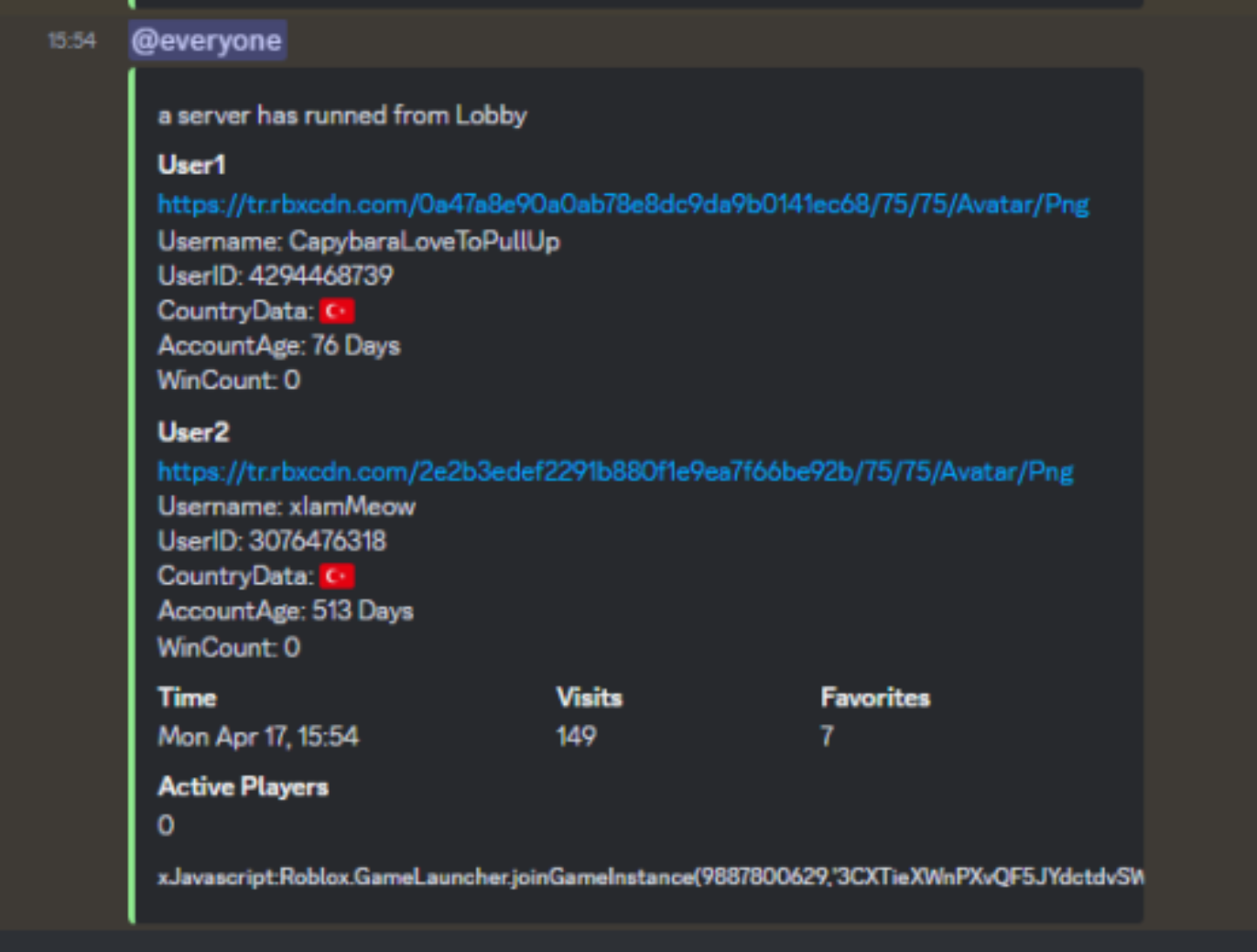 Discord Webhook Logger for Roblox – Clearly Development
